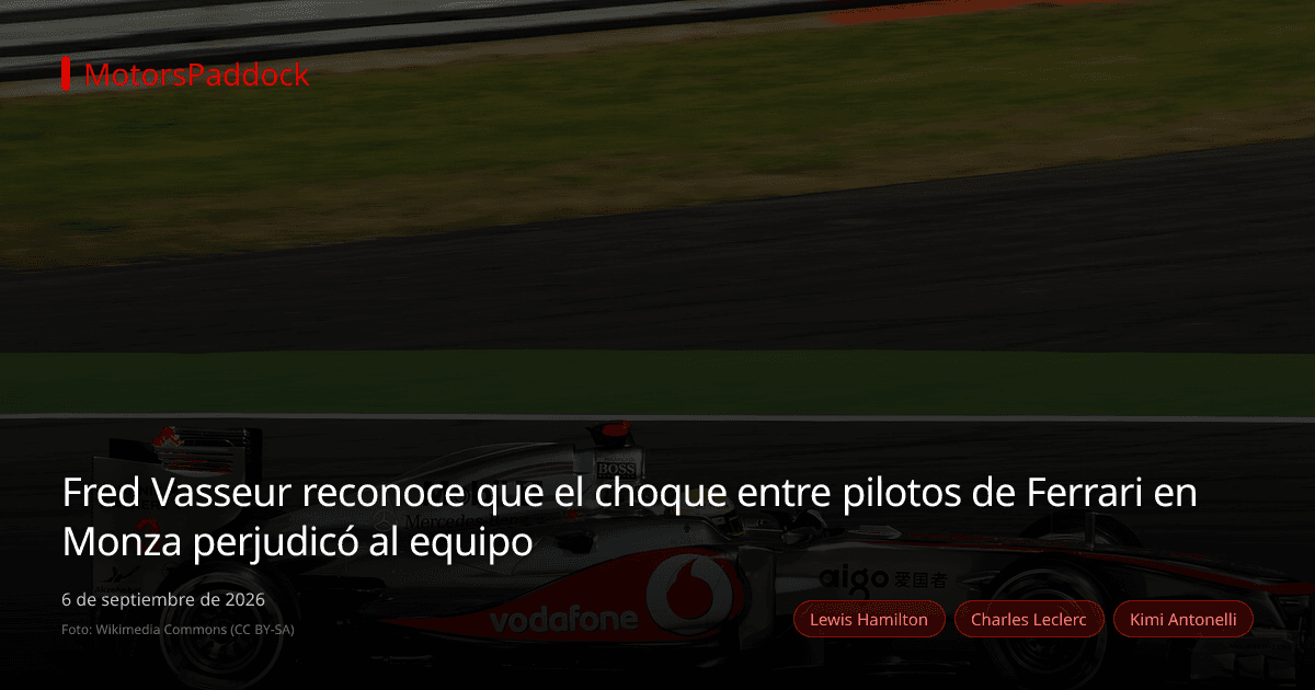 Fred Vasseur reconoce que el choque entre pilotos de Ferrari en Monza perjudicó al equipo