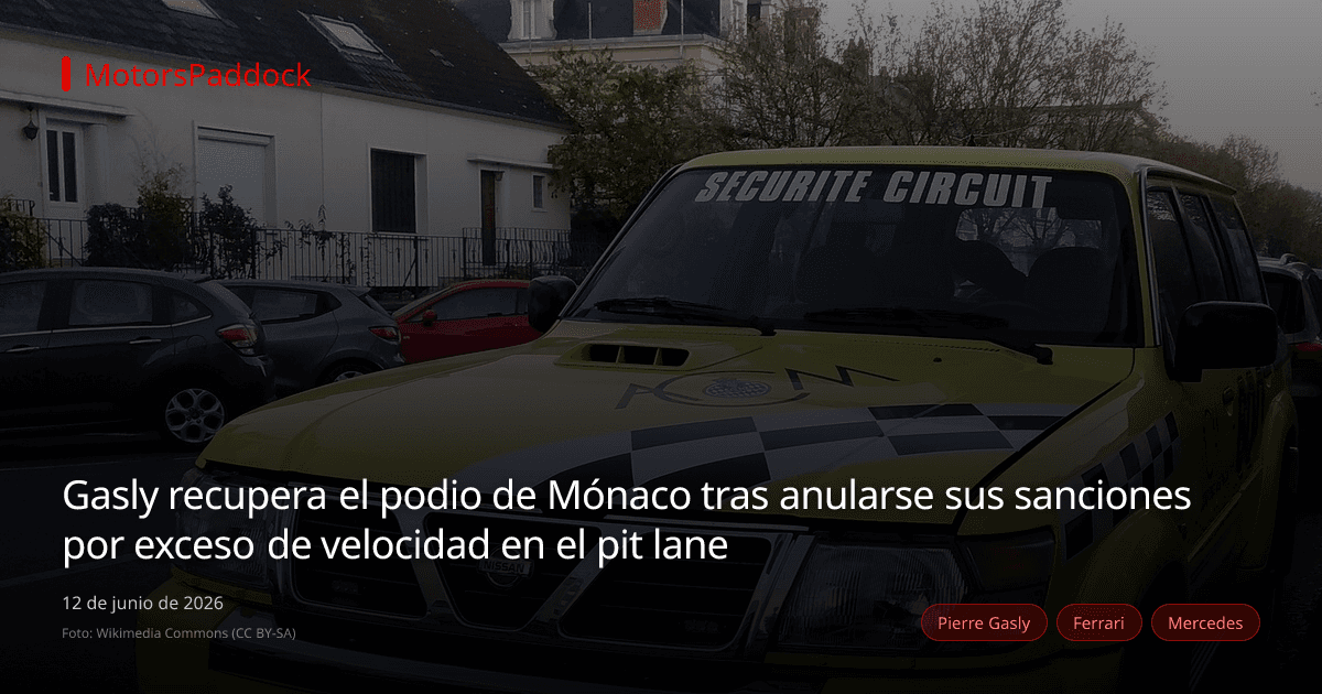 Gasly recupera el podio de Mónaco tras anularse sus sanciones por exceso de velocidad en el pit lane