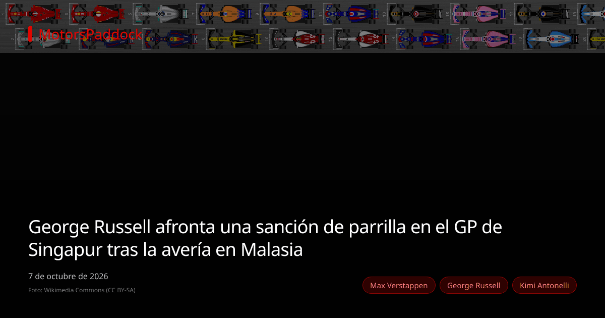 George Russell afronta una sanción de parrilla en el GP de Singapur tras la avería en Malasia