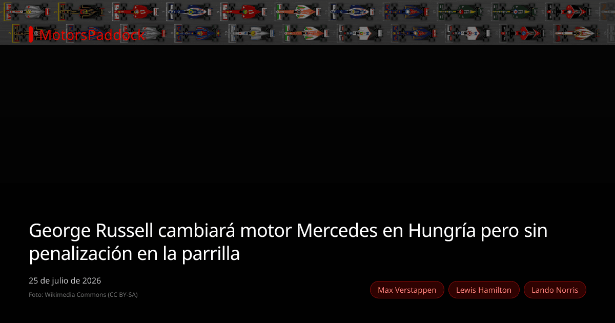 George Russell cambiará motor Mercedes en Hungría pero sin penalización en la parrilla