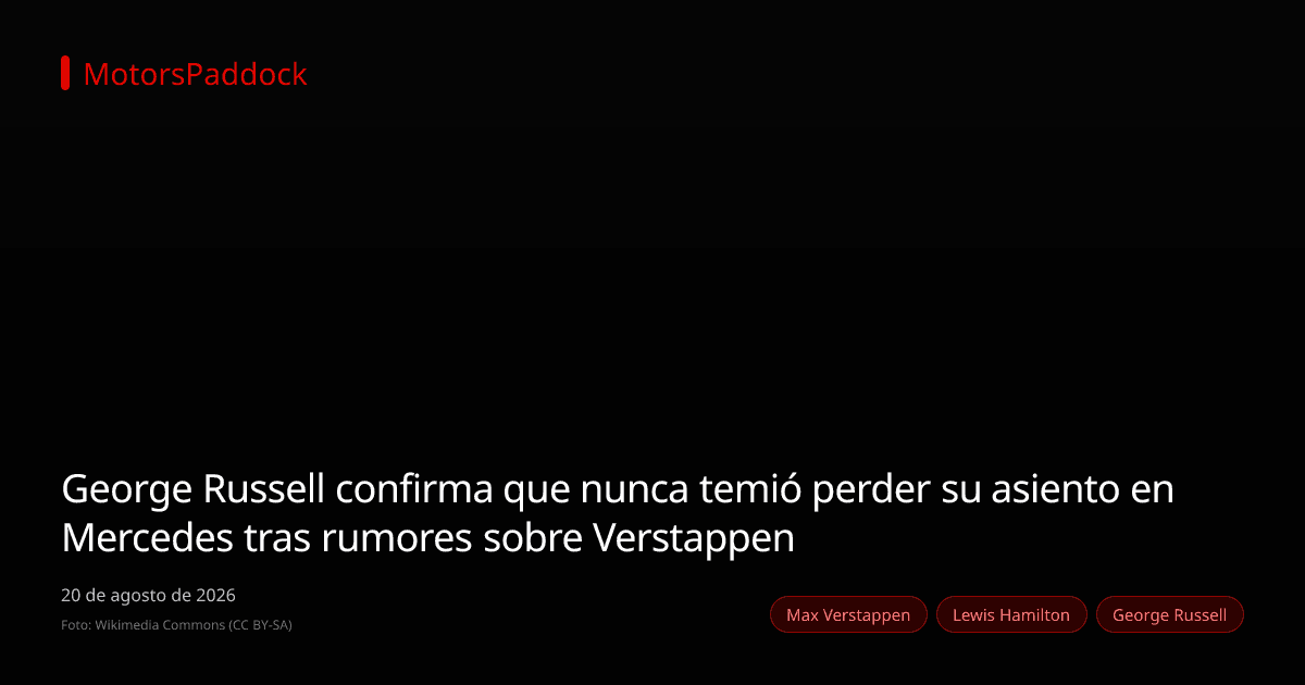 George Russell confirma que nunca temió perder su asiento en Mercedes tras rumores sobre Verstappen