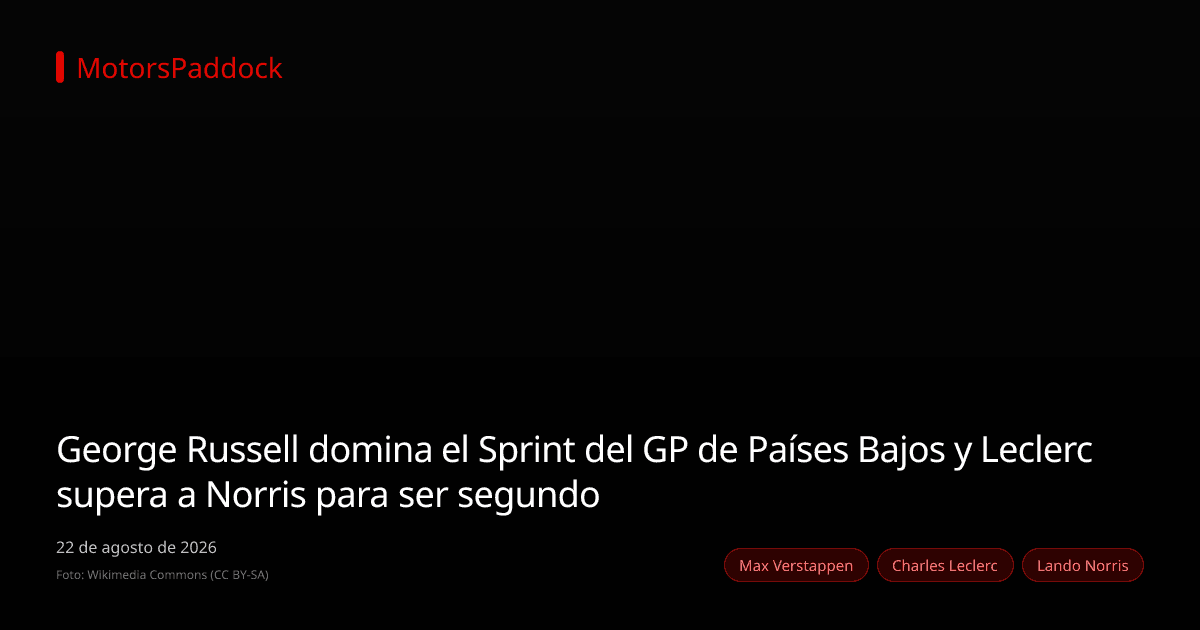 George Russell domina el Sprint del GP de Países Bajos y Leclerc supera a Norris para ser segundo