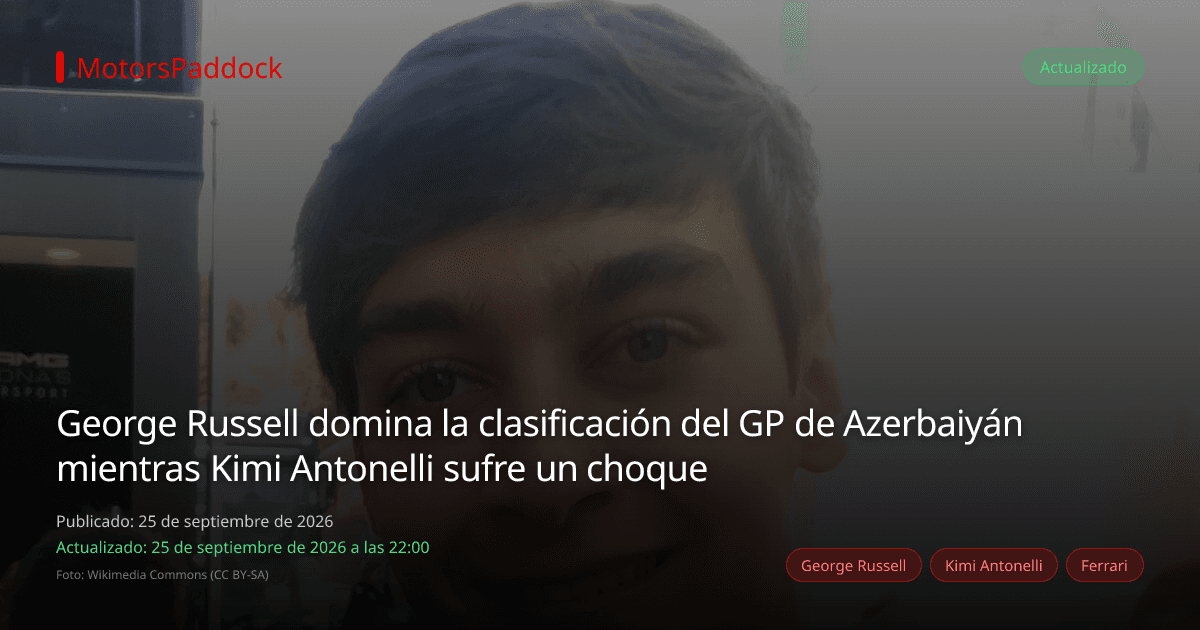 George Russell domina la clasificación del GP de Azerbaiyán mientras Kimi Antonelli sufre un choque