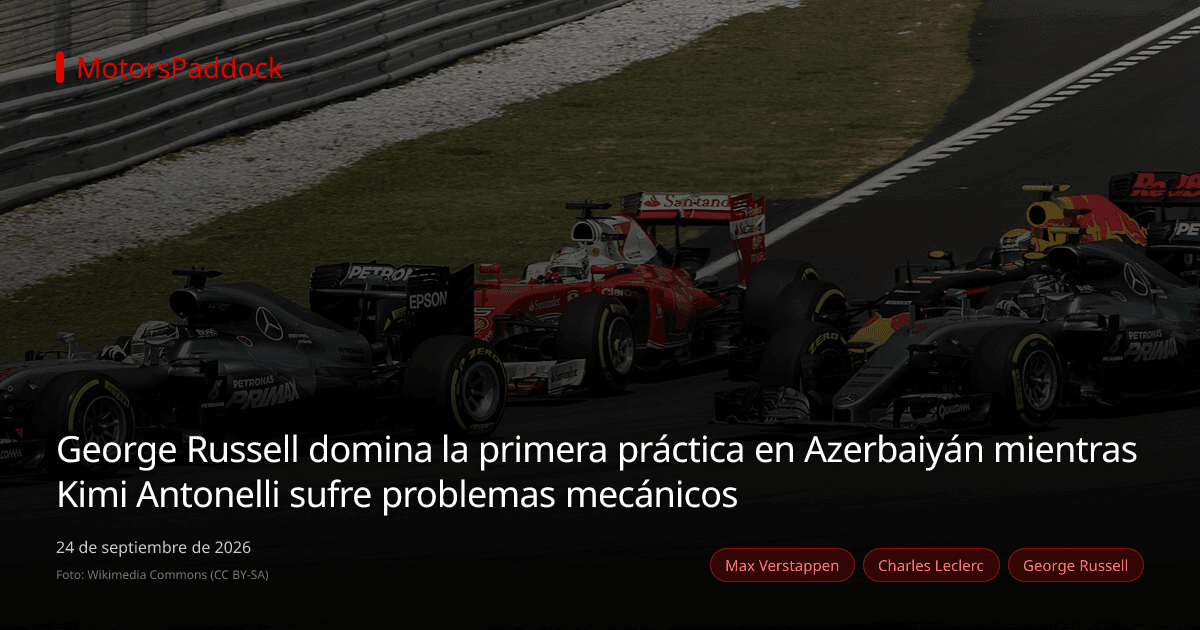 George Russell domina la primera práctica en Azerbaiyán mientras Kimi Antonelli sufre problemas mecánicos