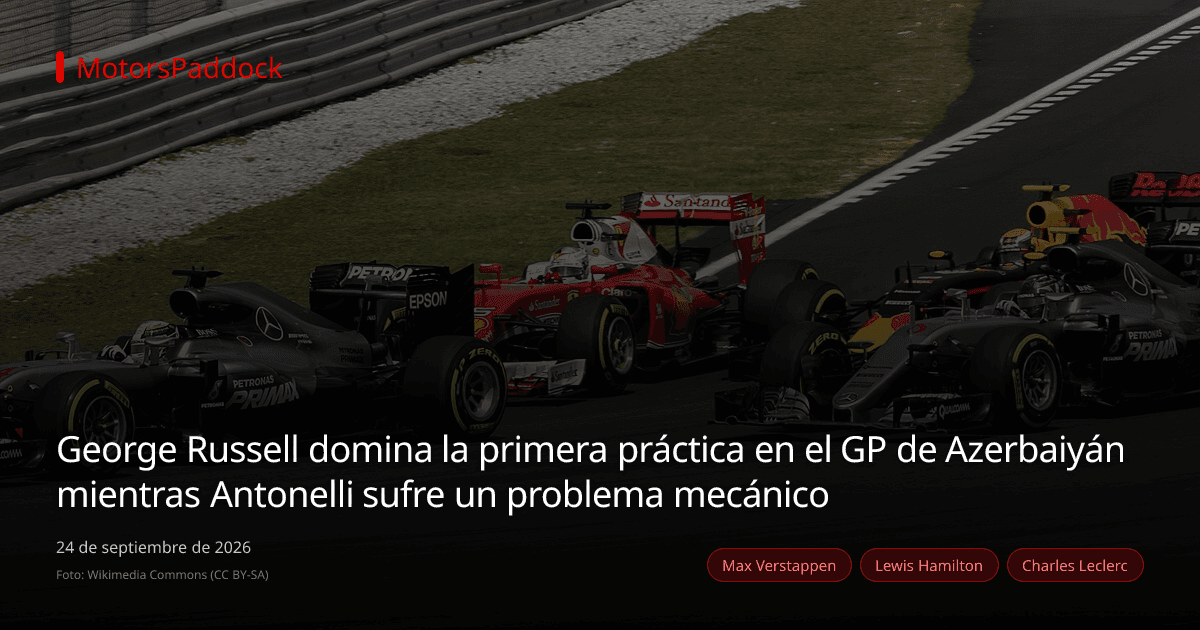 George Russell domina la primera práctica en el GP de Azerbaiyán mientras Antonelli sufre un problema mecánico