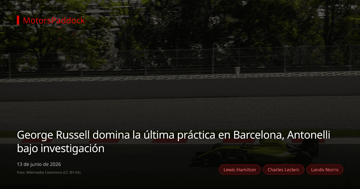 George Russell domina la última práctica en Barcelona, Antonelli bajo investigación