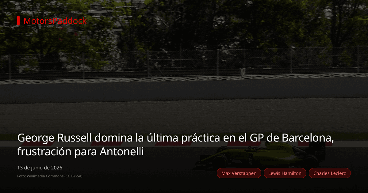 George Russell domina la última práctica en el GP de Barcelona, frustración para Antonelli