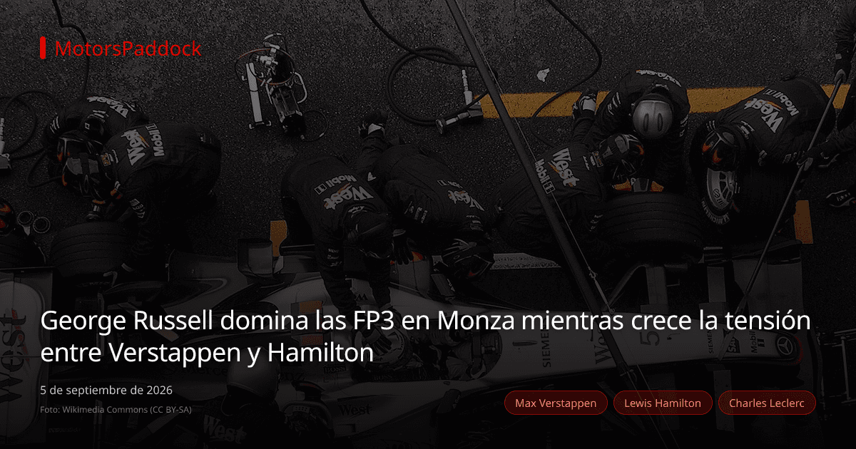 George Russell domina las FP3 en Monza mientras crece la tensión entre Verstappen y Hamilton