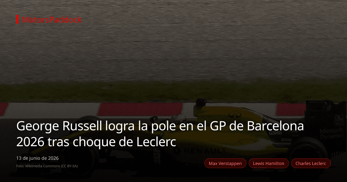 George Russell logra la pole en el GP de Barcelona 2026 tras choque de Leclerc
