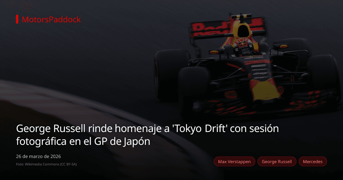 George Russell rinde homenaje a 'Tokyo Drift' con sesión fotográfica en el GP de Japón