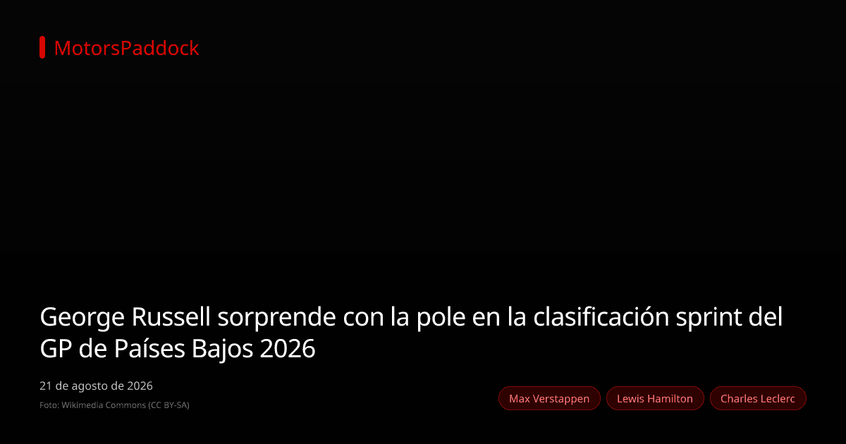 George Russell sorprende con la pole en la clasificación sprint del GP de Países Bajos 2026