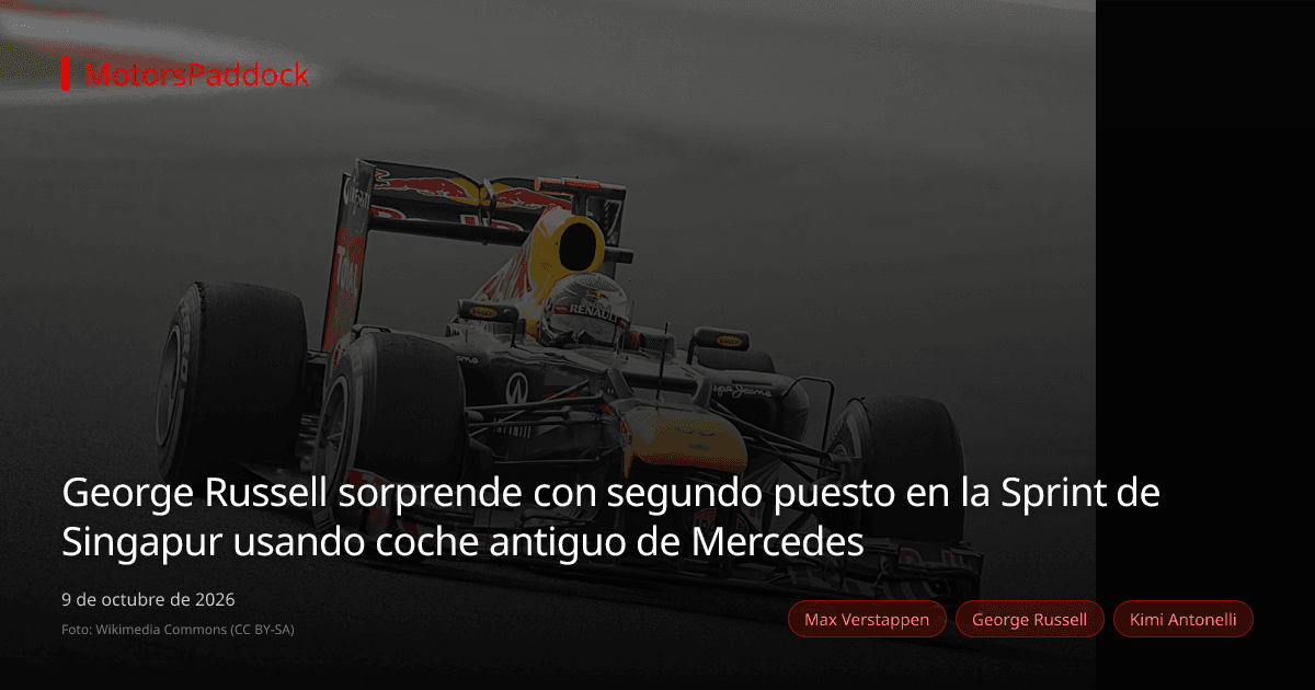 George Russell sorprende con segundo puesto en la Sprint de Singapur usando coche antiguo de Mercedes