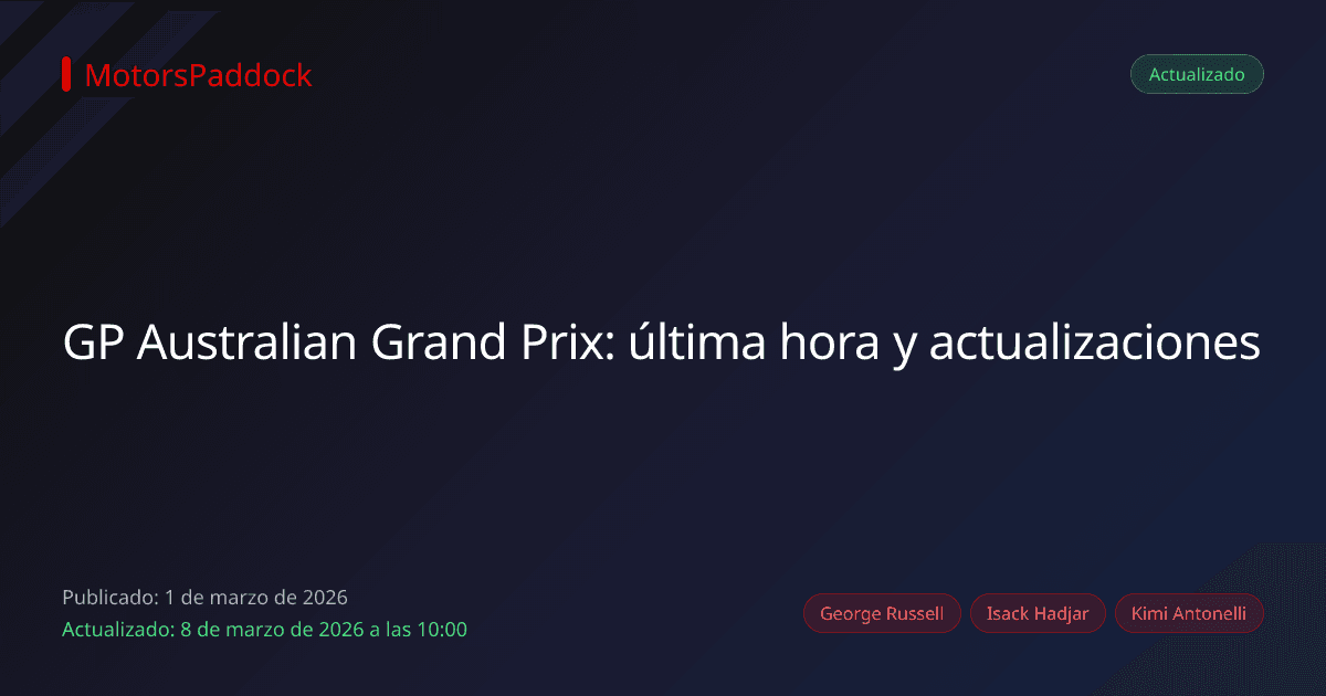 GP Australian Grand Prix: última hora y actualizaciones
