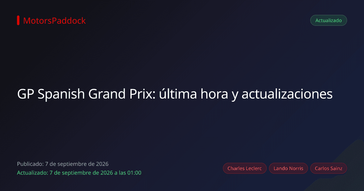 GP Spanish Grand Prix: última hora y actualizaciones