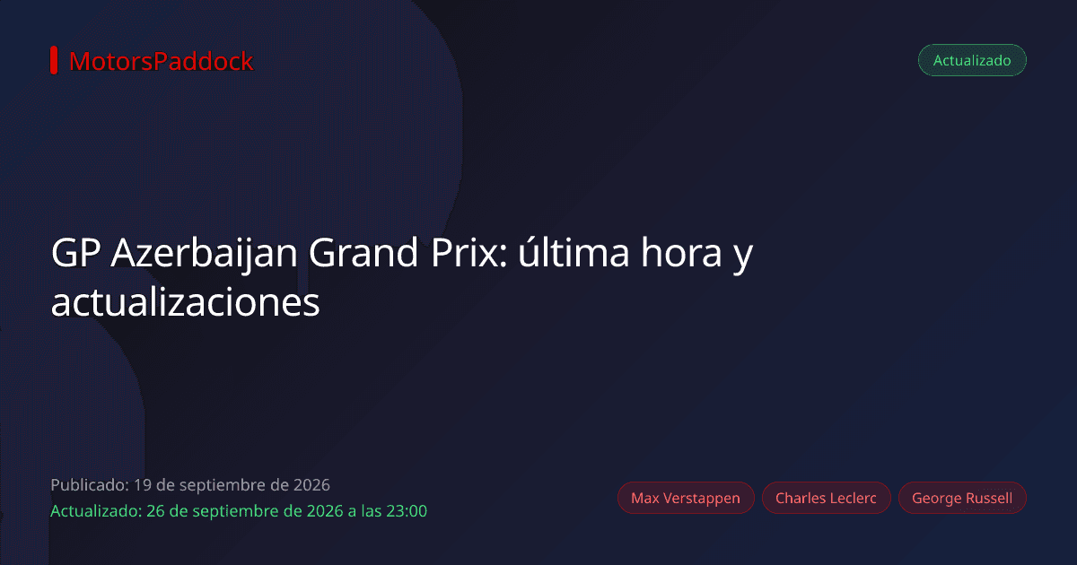 GP Azerbaijan Grand Prix: última hora y actualizaciones
