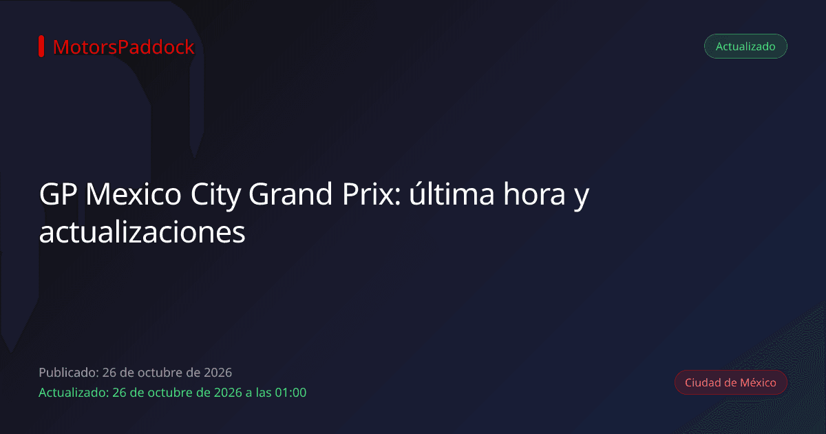 GP Mexico City Grand Prix: última hora y actualizaciones