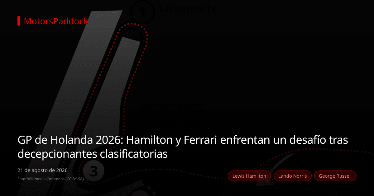 GP de Holanda 2026: Hamilton y Ferrari enfrentan un desafío tras decepcionantes clasificatorias