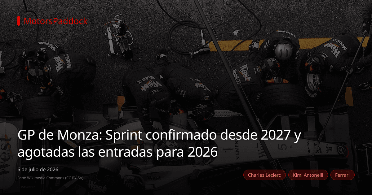 GP de Monza: Sprint confirmado desde 2027 y agotadas las entradas para 2026