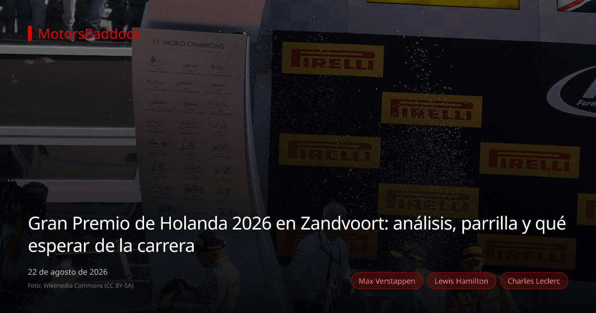Gran Premio de Holanda 2026 en Zandvoort: análisis, parrilla y qué esperar de la carrera