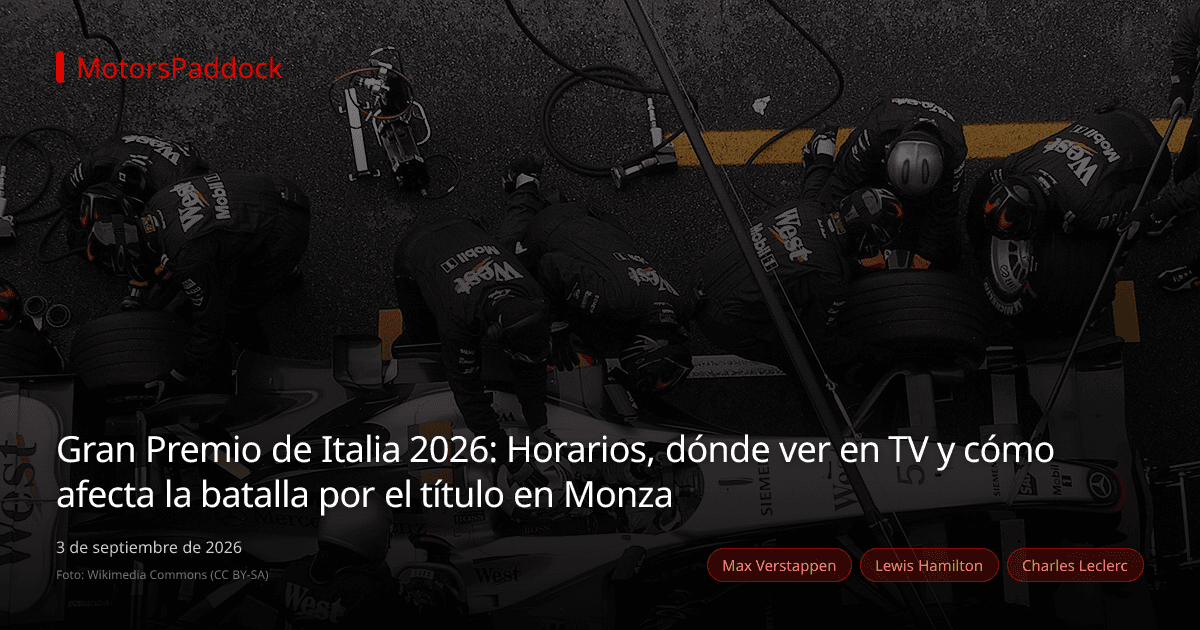 Gran Premio de Italia 2026: Horarios, dónde ver en TV y cómo afecta la batalla por el título en Monza