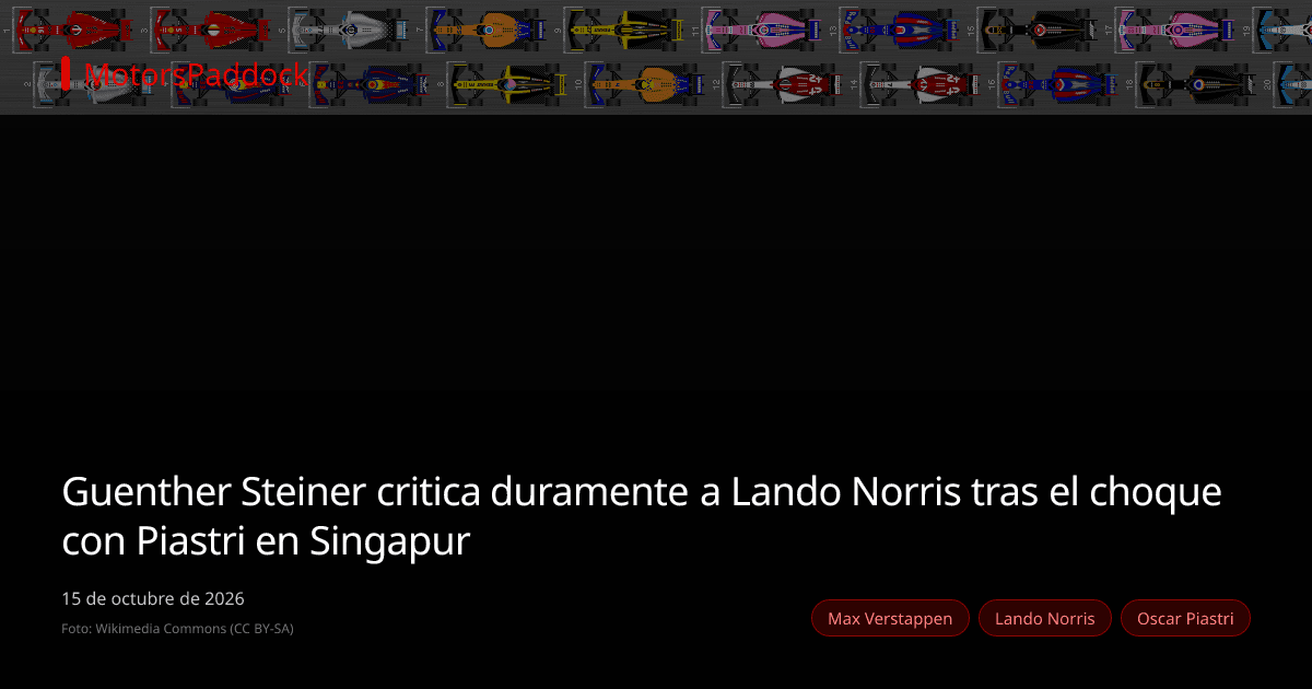 Guenther Steiner critica duramente a Lando Norris tras el choque con Piastri en Singapur