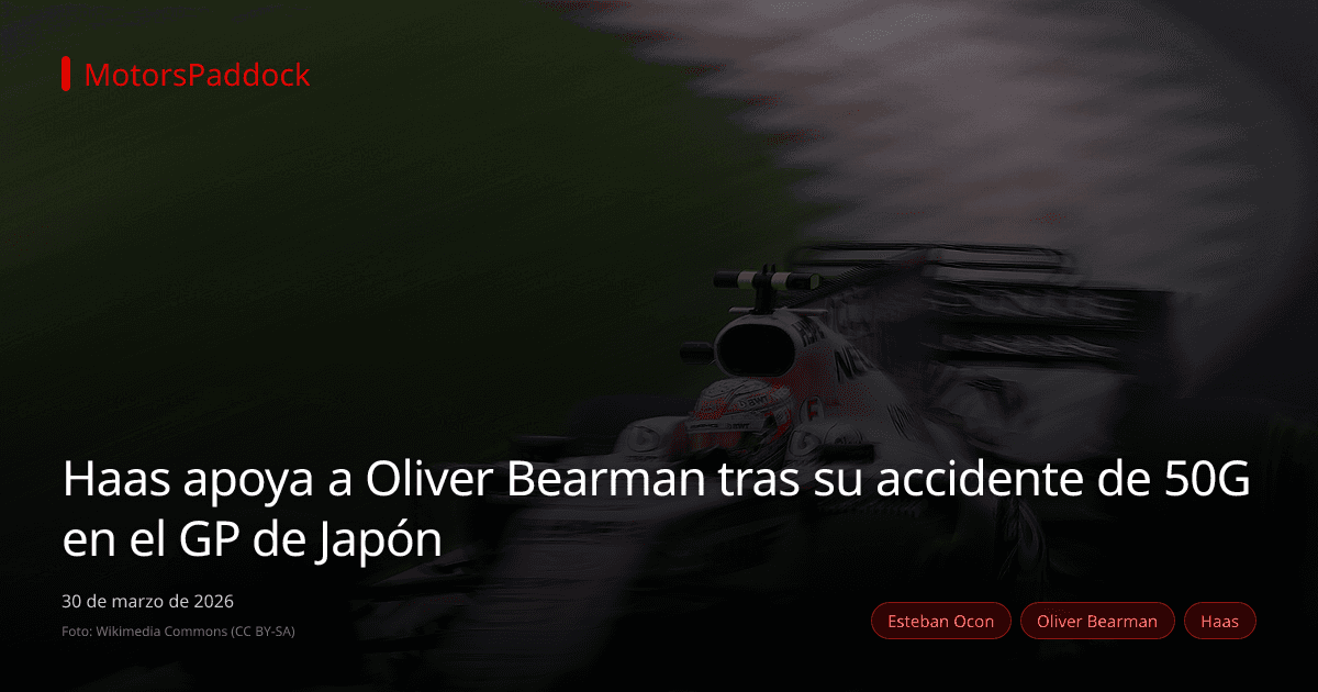 Haas apoya a Oliver Bearman tras su accidente de 50G en el GP de Japón