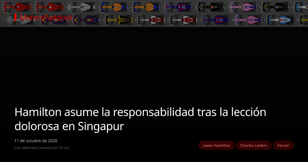 Hamilton asume la responsabilidad tras la lección dolorosa en Singapur