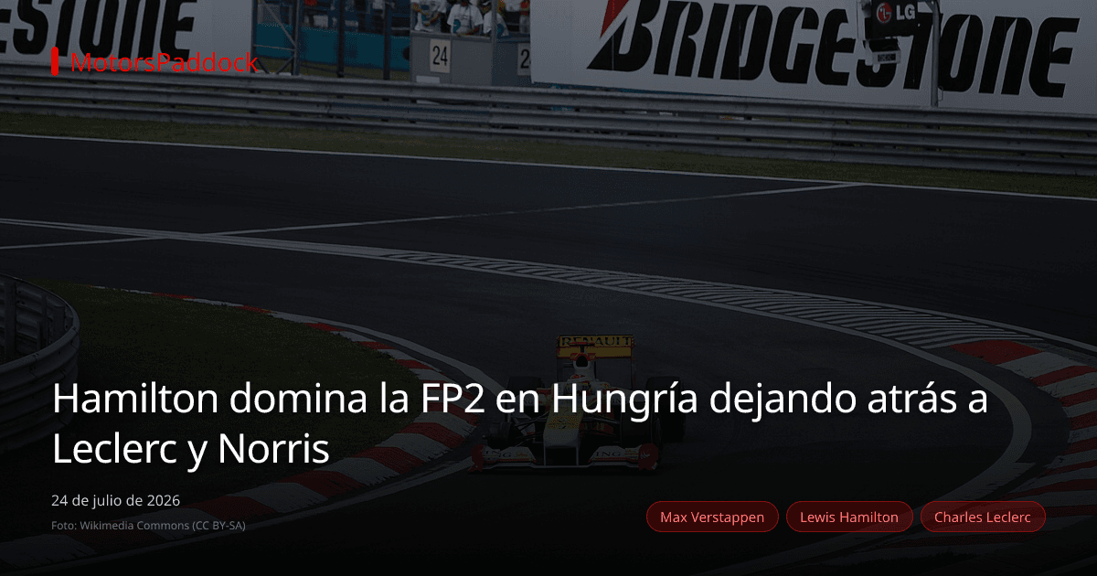 Hamilton domina la FP2 en Hungría dejando atrás a Leclerc y Norris