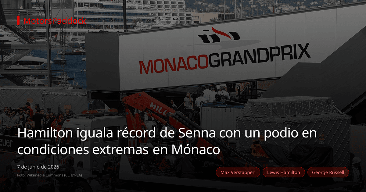 Hamilton iguala récord de Senna con un podio en condiciones extremas en Mónaco