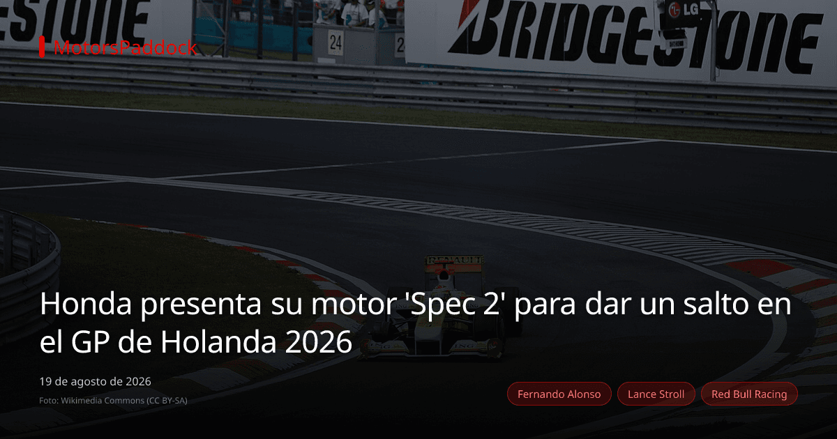 Honda presenta su motor 'Spec 2' para dar un salto en el GP de Holanda 2026