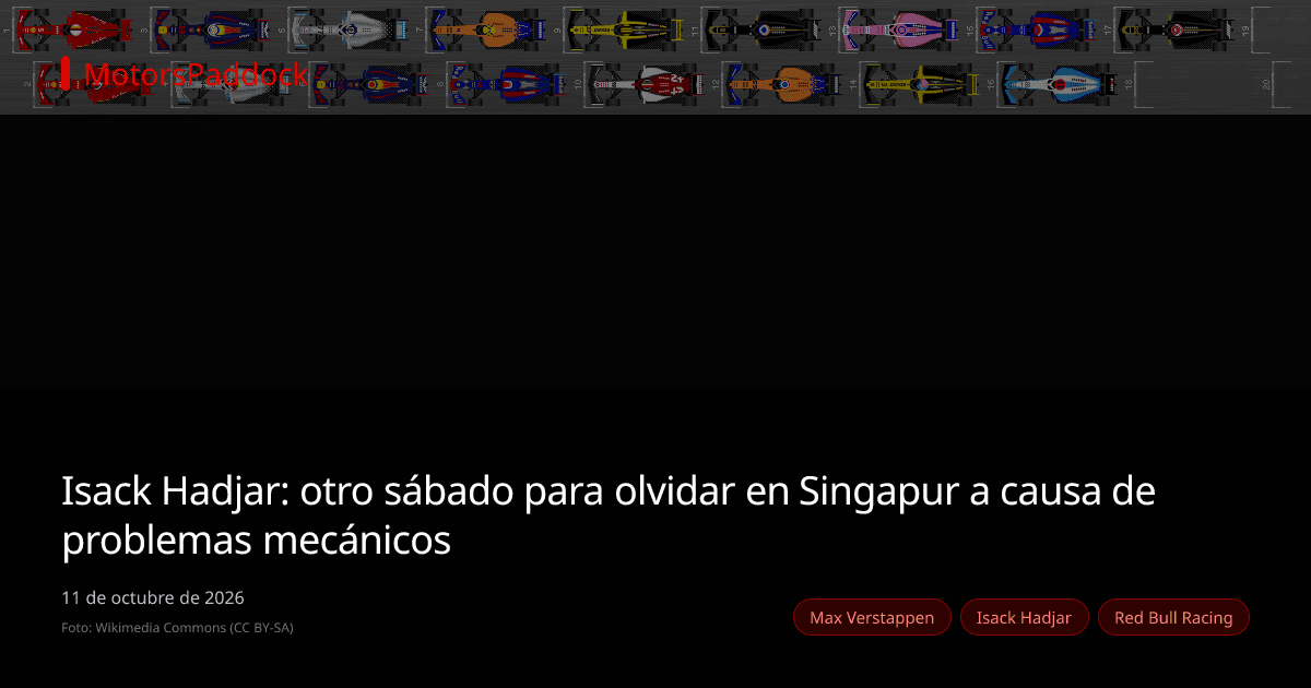 Isack Hadjar: otro sábado para olvidar en Singapur a causa de problemas mecánicos
