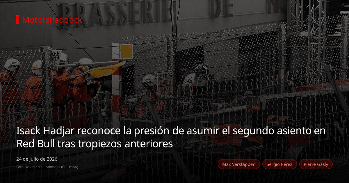 Isack Hadjar reconoce la presión de asumir el segundo asiento en Red Bull tras tropiezos anteriores