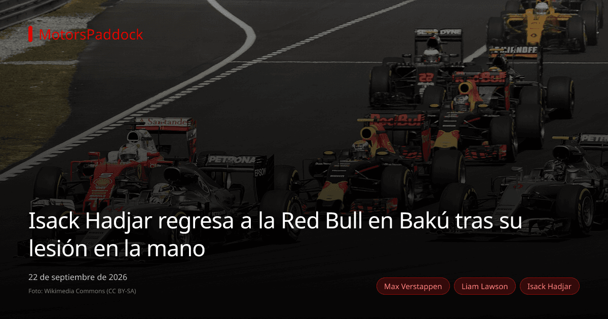 Isack Hadjar regresa a la Red Bull en Bakú tras su lesión en la mano
