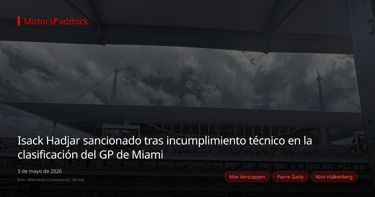 Isack Hadjar sancionado tras incumplimiento técnico en la clasificación del GP de Miami