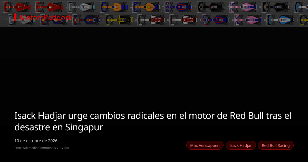 Isack Hadjar urge cambios radicales en el motor de Red Bull tras el desastre en Singapur