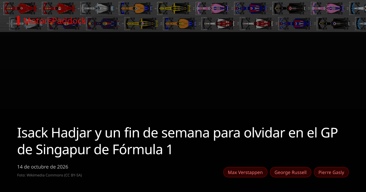 Isack Hadjar y un fin de semana para olvidar en el GP de Singapur de Fórmula 1