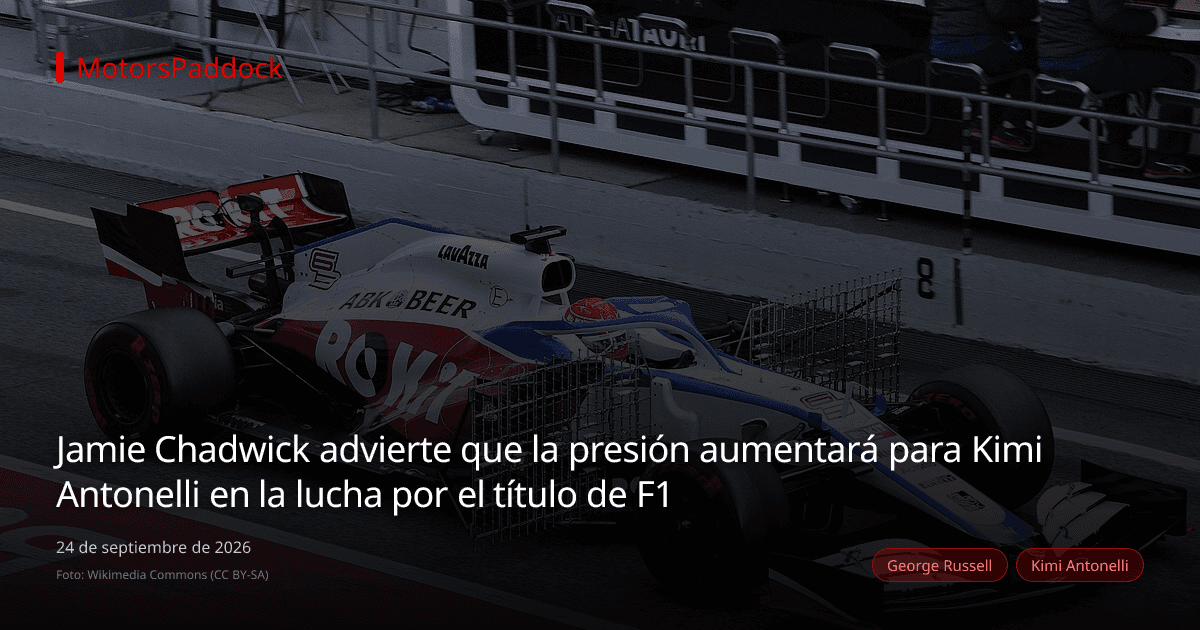 Jamie Chadwick advierte que la presión aumentará para Kimi Antonelli en la lucha por el título de F1