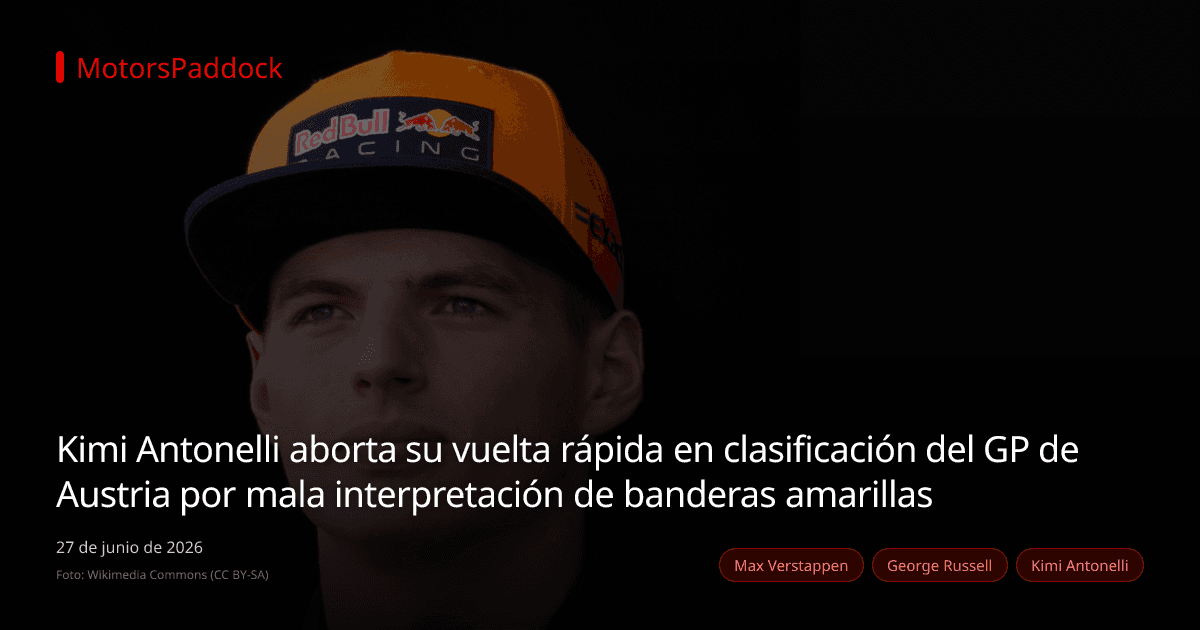 Kimi Antonelli aborta su vuelta rápida en clasificación del GP de Austria por mala interpretación de banderas amarillas