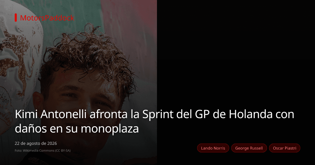 Kimi Antonelli afronta la Sprint del GP de Holanda con daños en su monoplaza