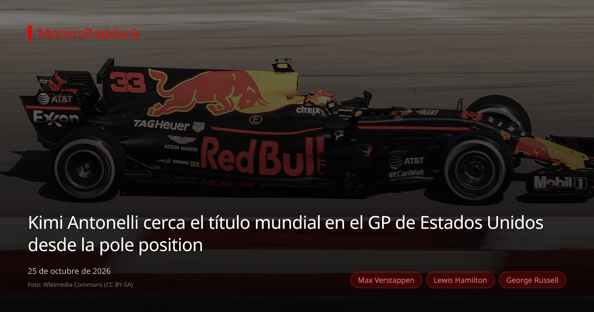 Kimi Antonelli cerca el título mundial en el GP de Estados Unidos desde la pole position
