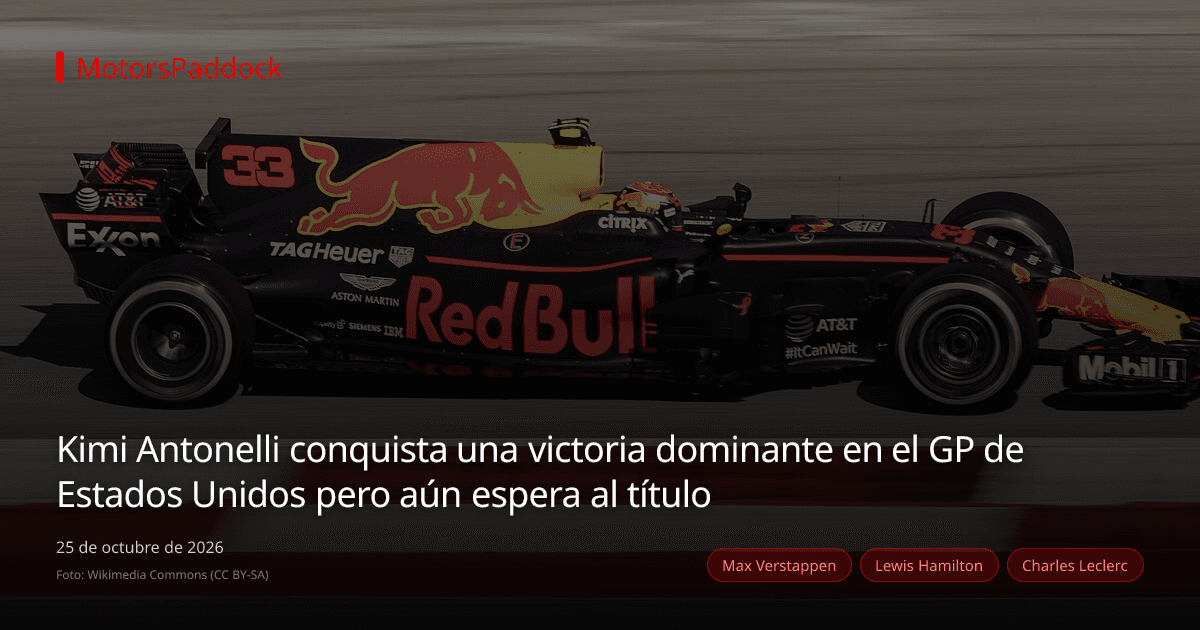 Kimi Antonelli conquista una victoria dominante en el GP de Estados Unidos pero aún espera al título
