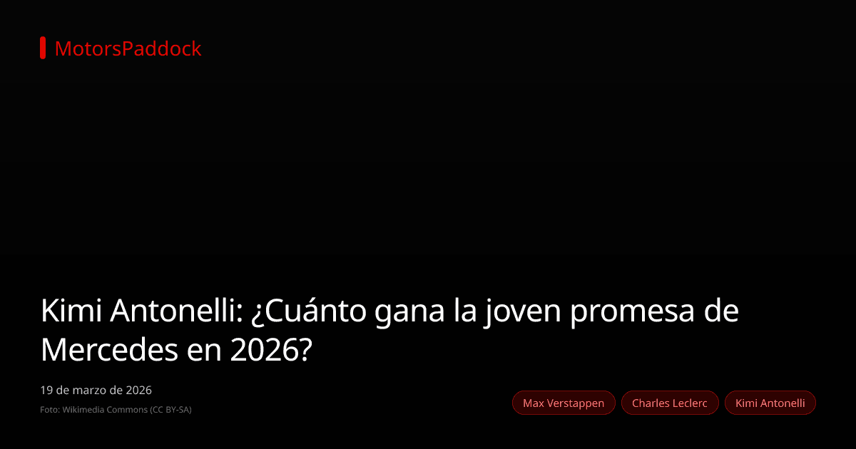 Kimi Antonelli: ¿Cuánto gana la joven promesa de Mercedes en 2026?