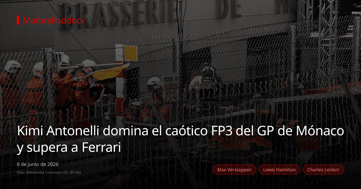 Kimi Antonelli domina el caótico FP3 del GP de Mónaco y supera a Ferrari