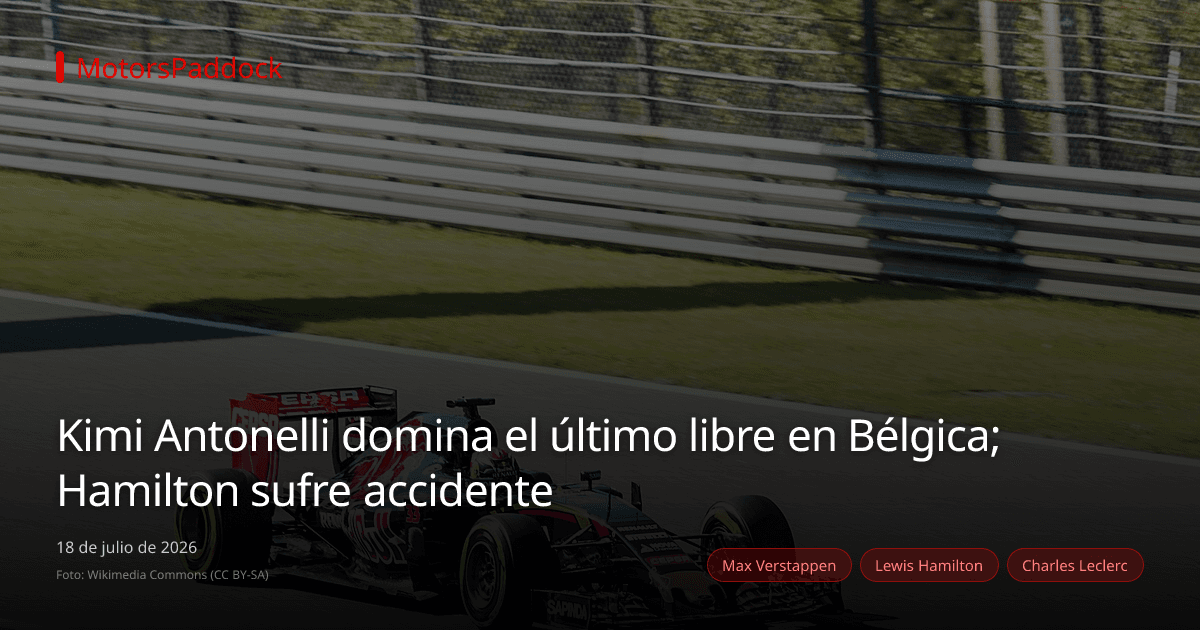 Kimi Antonelli domina el último libre en Bélgica; Hamilton sufre accidente