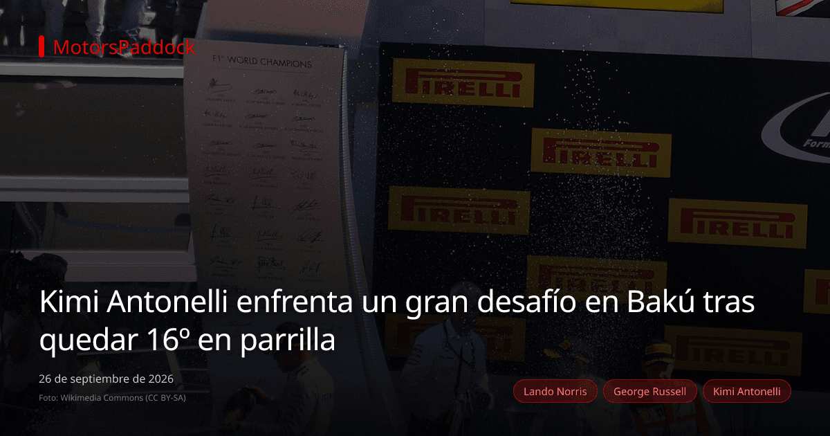 Kimi Antonelli enfrenta un gran desafío en Bakú tras quedar 16º en parrilla