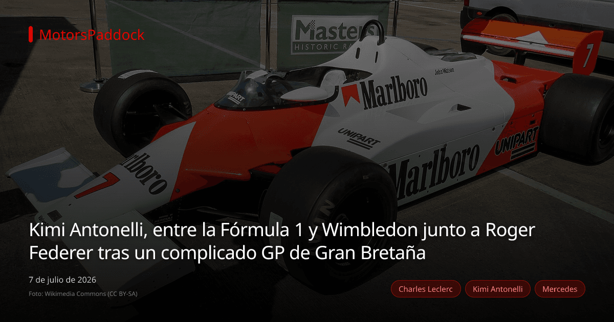 Kimi Antonelli, entre la Fórmula 1 y Wimbledon junto a Roger Federer tras un complicado GP de Gran Bretaña