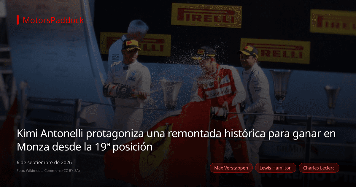 Kimi Antonelli protagoniza una remontada histórica para ganar en Monza desde la 19ª posición