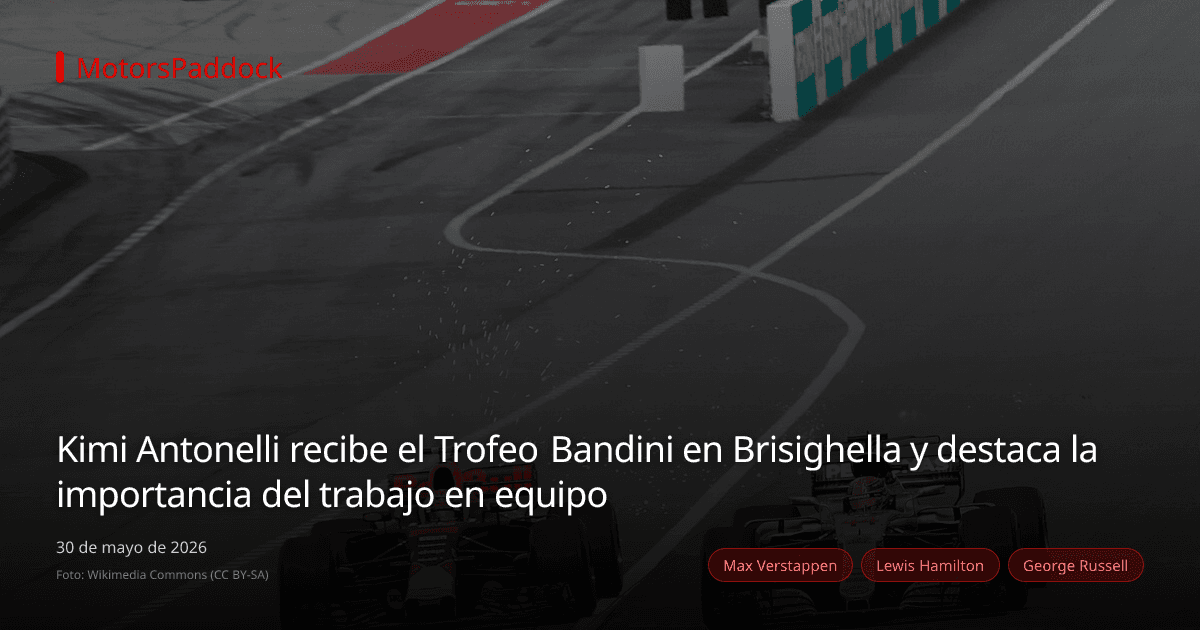 Kimi Antonelli recibe el Trofeo Bandini en Brisighella y destaca la importancia del trabajo en equipo