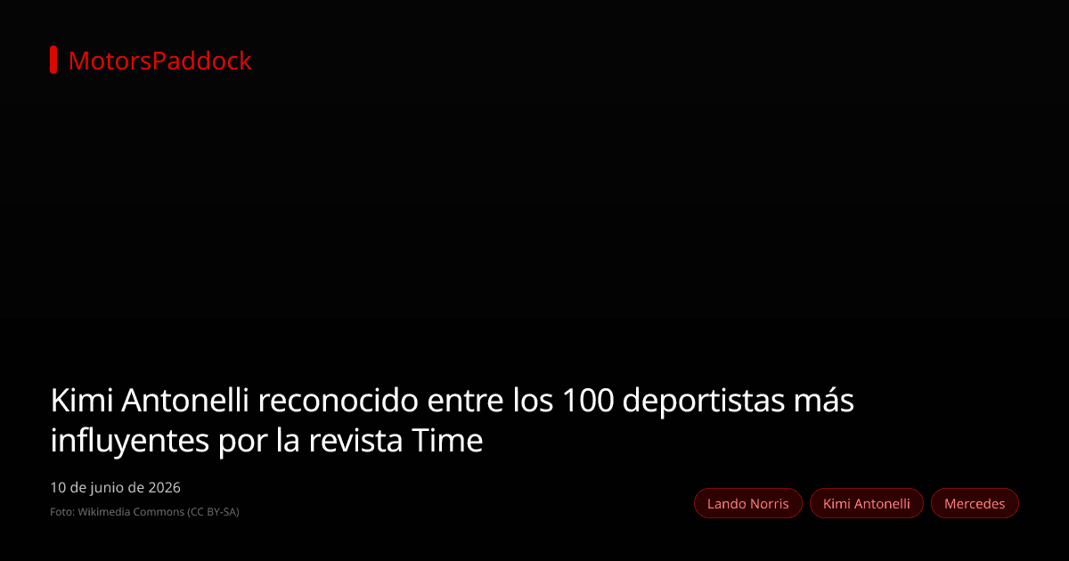 Kimi Antonelli reconocido entre los 100 deportistas más influyentes por la revista Time