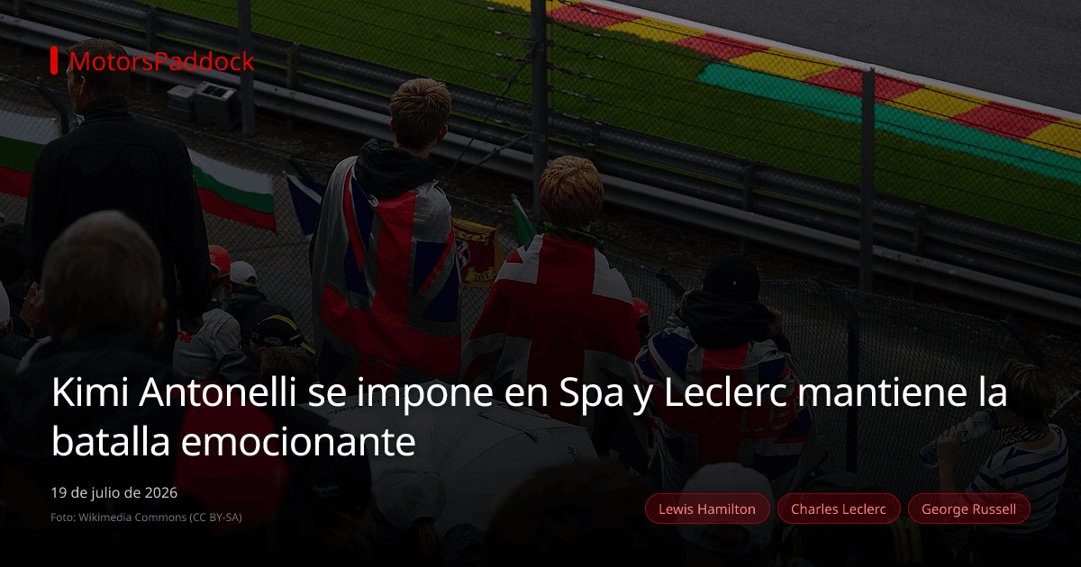 Kimi Antonelli se impone en Spa y Leclerc mantiene la batalla emocionante